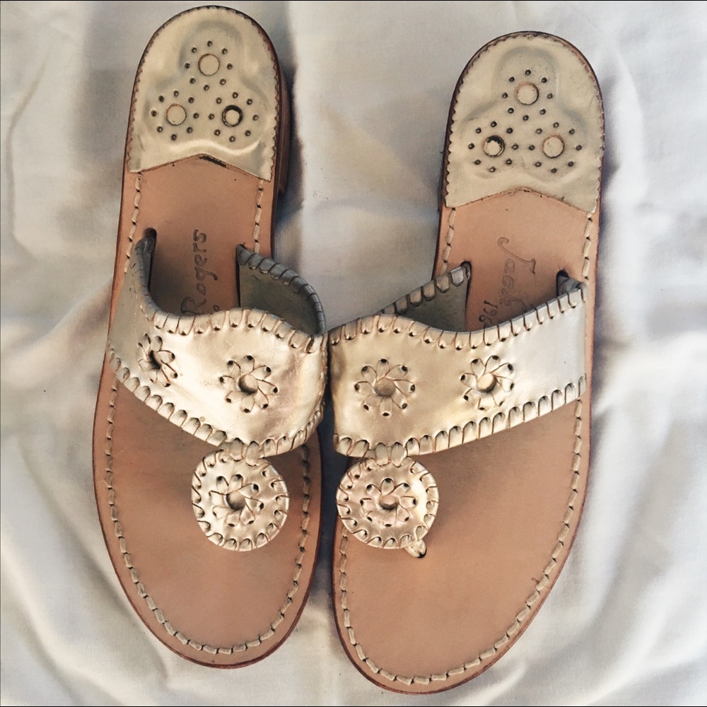 barely worn Jack Rogers metallic sandals
